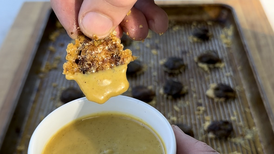 Parmesan Crusted Smoked Brussel Sprouts
