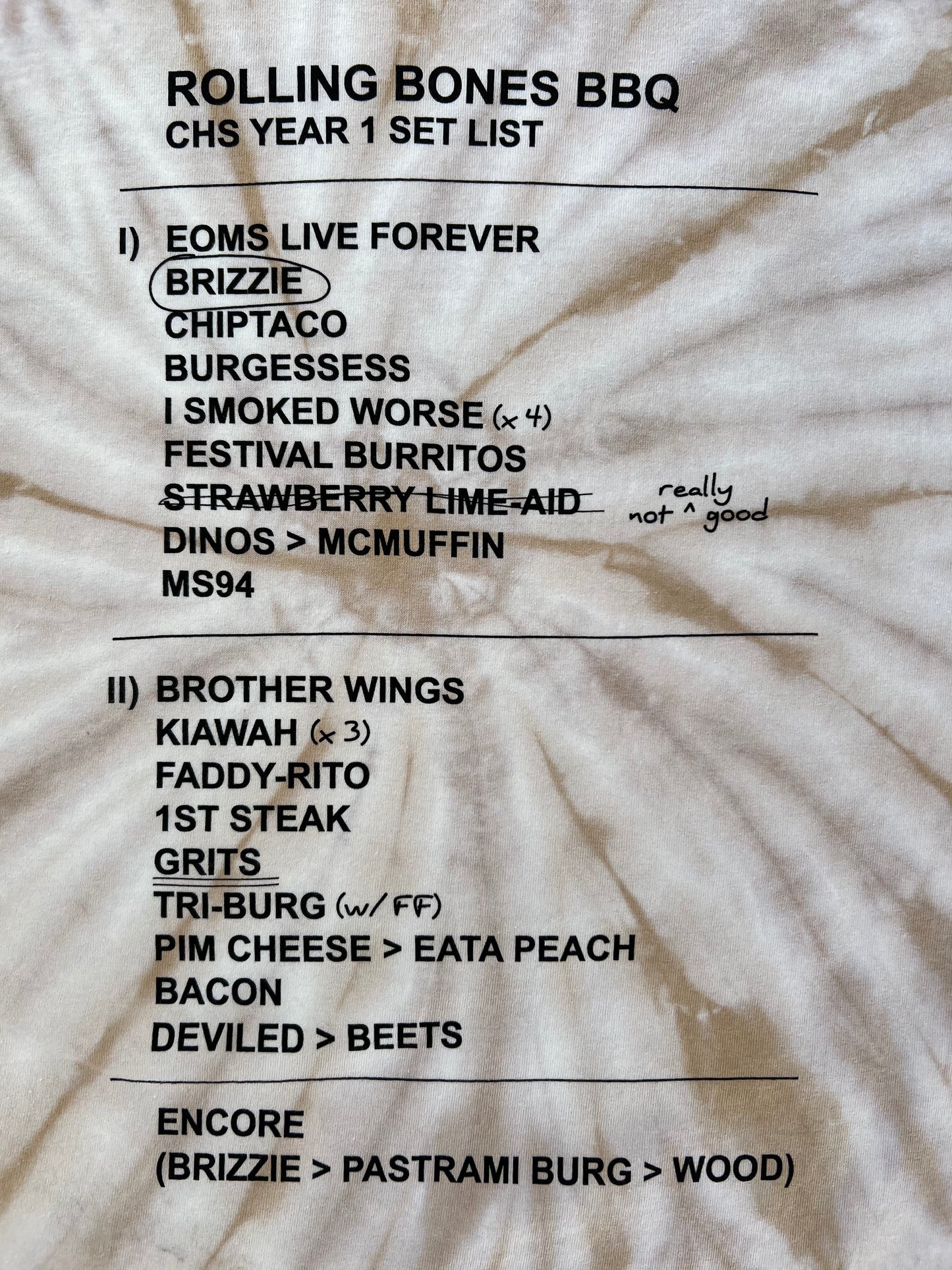 Year 1 Setlist T-Shirt