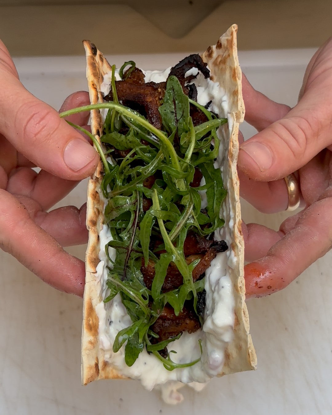 Live Fire Mushroom Flat Bread