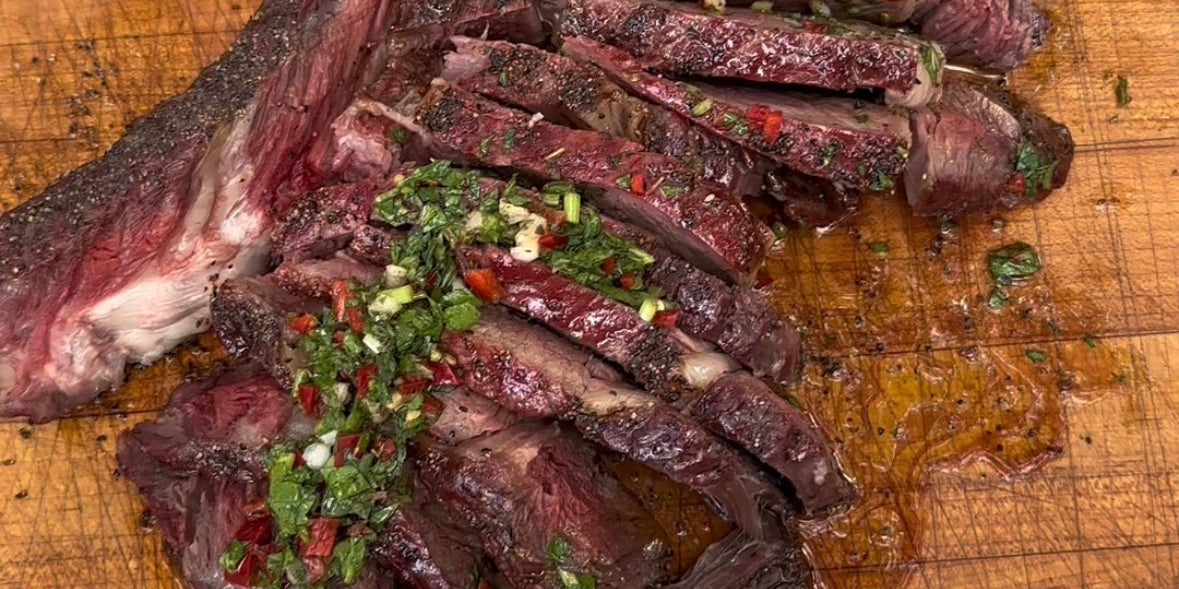 Smoked Ribeye with Chimichurri